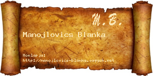 Manojlovics Blanka névjegykártya